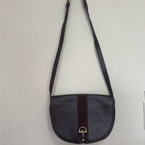 Dark Brown Leather Crossbody Bag